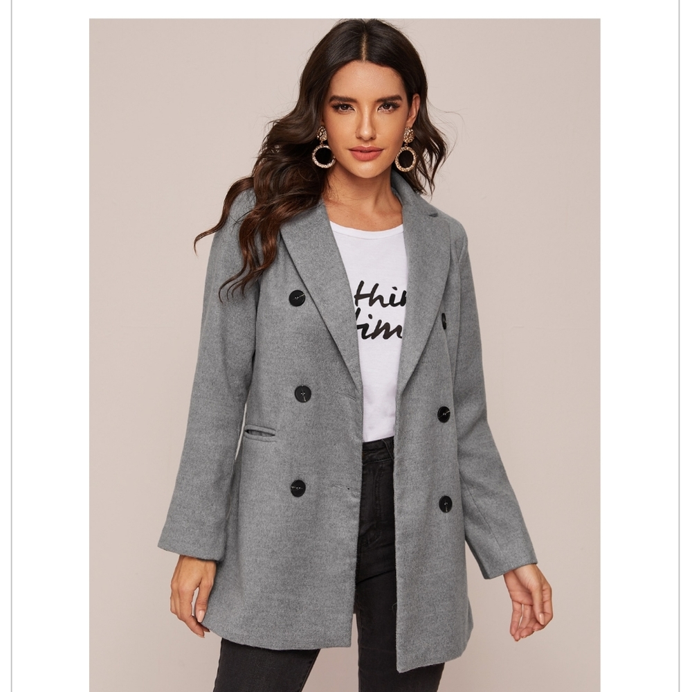 😍Black Tape Textured Blazer in Gray